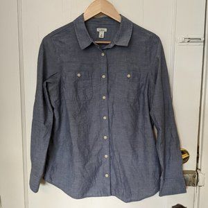 LL Bean Chambray Button Up, Size M
